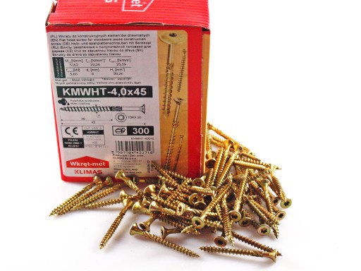 WKRĘTY CIESIELSKIE DO DREWNA 4,0x45 TORX 300 szt