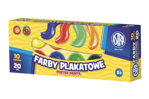 FARBY PLAKATOWE ASTRA 10 KOLORÓW 20ML f6p