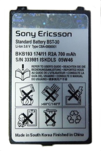 ORYG BATERIA BST-30 SONY ERICSSON K700i T220 T226