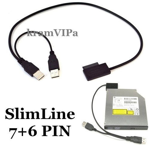 miniSATA 13pin zasilanie CD DVD Adapter USB