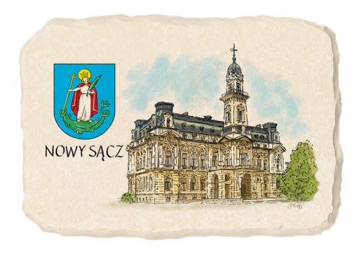 Magnes lodówkę kamień pamiątka NOWY SĄCZ 129