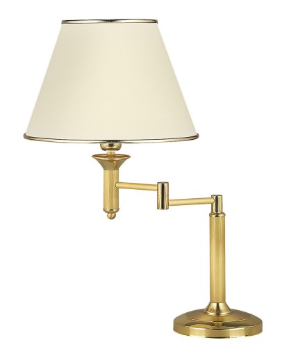 Lampa Nocna Mosiężna Przegub Abażur Classic Złota