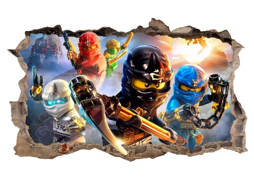 Naklejka plakat na ścianę LEGO NINJAGO ! 120x74 cm