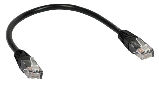 PATCHCORD RJ45/0.25-BLACK UTP 0.25m kat.5e ABCV