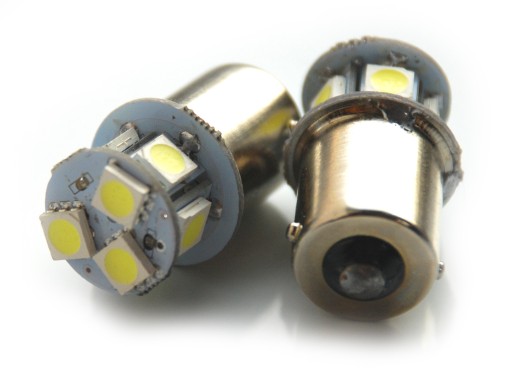 Led 8 SMD 5050 P21W BA15S R5W R10W zimna 12V