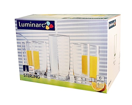 LUMINARC 6 szklanek STERLING 33 cl Quadrato W-wa