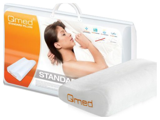 Qmed Poduszka ORTOPEDYCZNA do spania PROFILOWANA MEMORY FOAM z Pamięcią