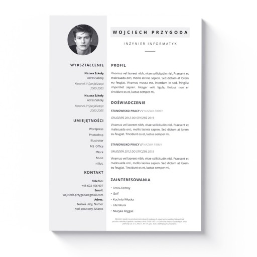 KLASYCZNY SZABLON CV + LIST MOTYWACYJNY MS WORD