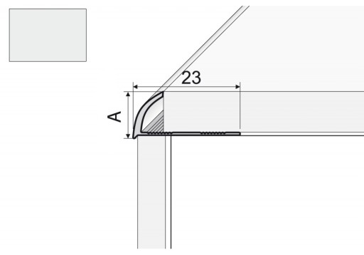 Profil krawędziowy owalny A53 - 100cm/10mm ALU.