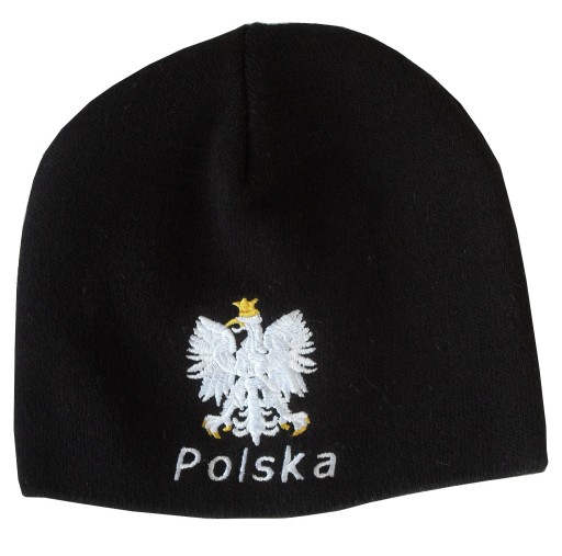 Czapka zimowa Polska : cienki splot : wzór C06