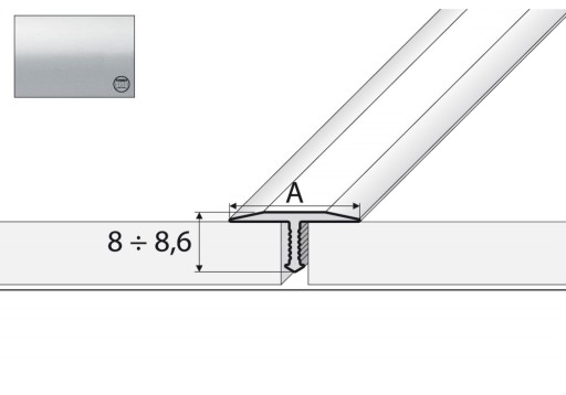 Profil fugowy A55 - 200cm/18mm SREBRO