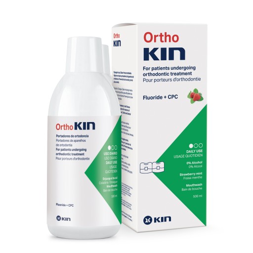 ORTHOKIN PŁYN ORTODONTYCZY 500 ML TRUSKAWKOWO MIĘTOWY - KIN OrtoSklep