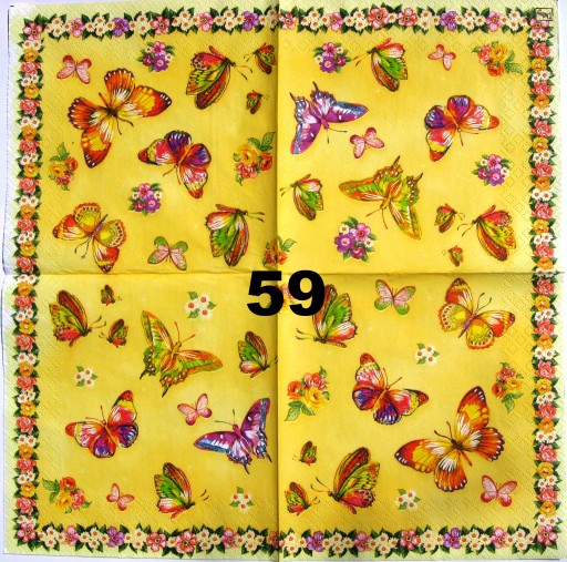 Serwetki do decoupage-1szt-MOTYLKI- NR 59