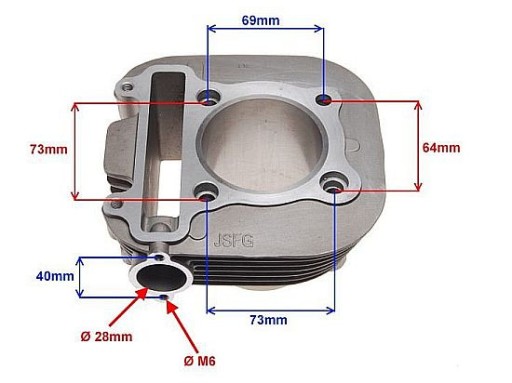 CYLINDER LONCIN ATV250 QUAD BS250S-5 JIANSHE ROMET