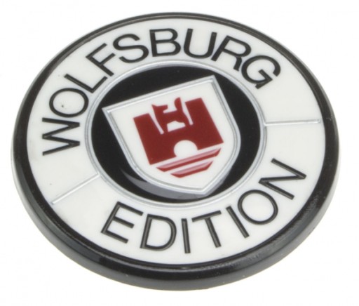 Biały Emblemat Wolfsburg Edition VW Golf 1/2