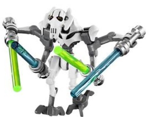 Lego figurka @@@ GENERAŁ GRIEVOUS + MIECZE @@@ z zestawu 75199