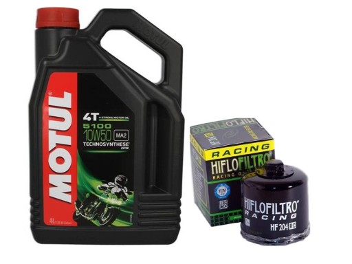 Olej MOTUL 5100 10 W 50 4L + filtr Hiflo Racing