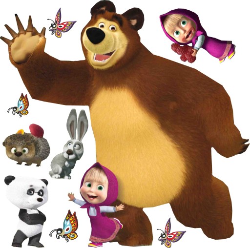 Masza i niedźwiedź, Masha and bear, naklejki