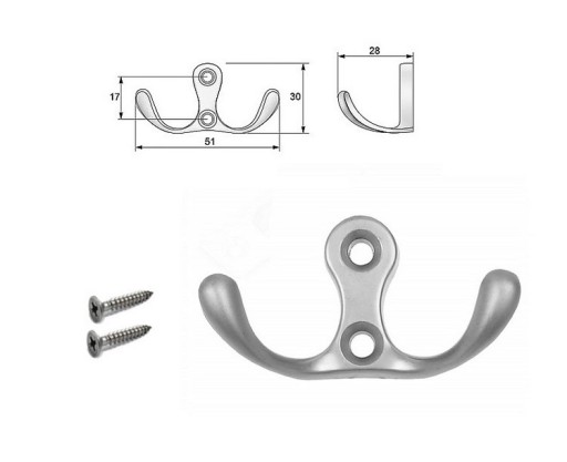 Wieszak mały meblowy WP01 aluminium