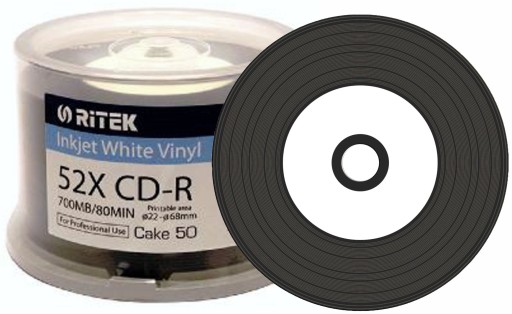 Płyty CD-R Vinyl Printable Czarny Nośnik 25 sztuk