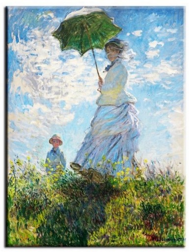 OBRAZ Claude Monet KOBIETA Z PARASOLKĄ NA PŁÓTNIE