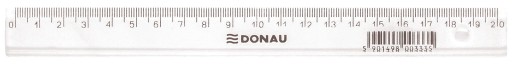 LINIJKA PLASTIKOWA 20CM TRANSPARENTNA DONAU