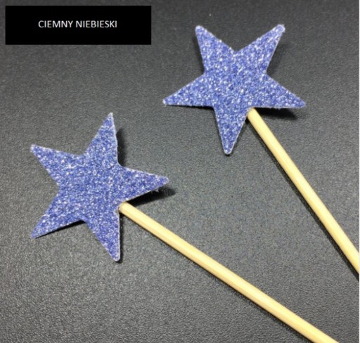 Topper, piker gwiazdki 10 szt 30 mm NIEBIESKI CIEM
