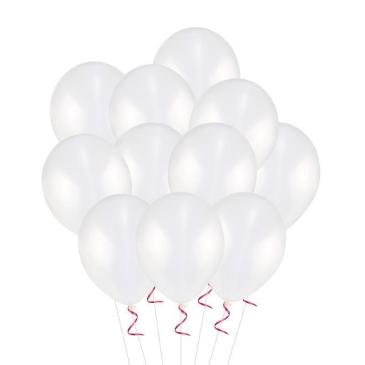 BALONY BIAŁE Metalik 30cm ŚLUB CHRZEST Mocne 12szt