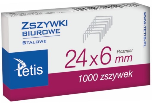 TETIS zszywki 24/6 1000 sztuk GZ101-A