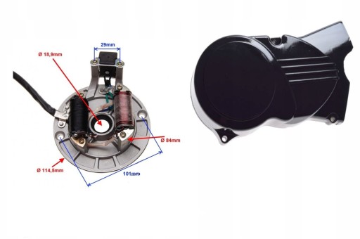 ISKROWNIK STATOR DEKIEL POKRYWA CROSS 4T 110 125