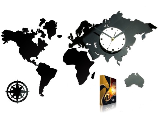 Zegar ścienny ModernClock - Mapa Świata DIY