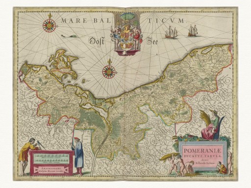 POMORZE SZCZECIN KOŁOBRZEG SŁUPSK mapa Blaeu 1655