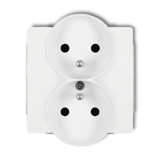 Gniazdo podwójne DGPR-2z z uziemieniem DECO KARLIK