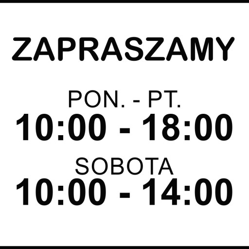 Naklejka czynne z godzinami otwarcia na sklep szybę drzwi 30 cm