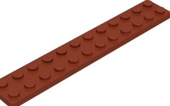 Lego Płytka 2x12 2445 BRĄZOWY 4 szt WAWA