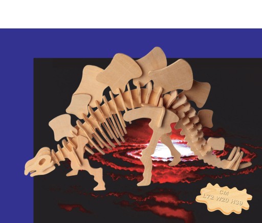 PUZZLE DREWNIANE 3D DINOZAUR STEGOZAUR WIELKI