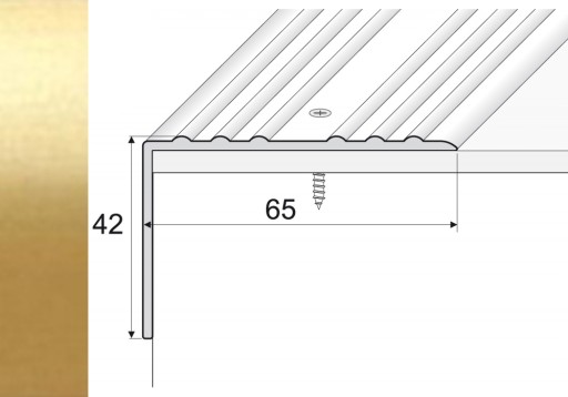 Listwa 120cm kątownik aluminium 42x65mm ZŁOTO A32