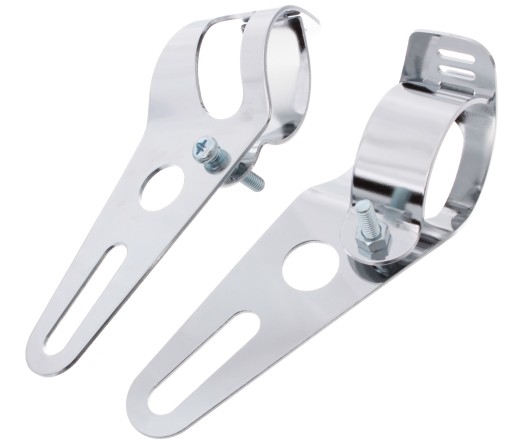 Mocowanie Owiewki Szyby Uchwyt Lampy Reflektora Metalowy Chromowany Chopper