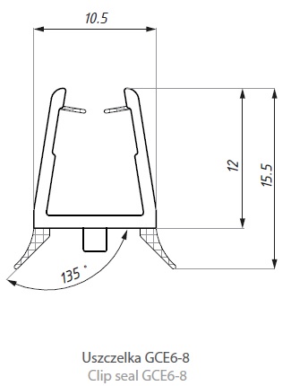 Uszczelka kabin kabiny prysznicowej 125cm GCE 6-8
