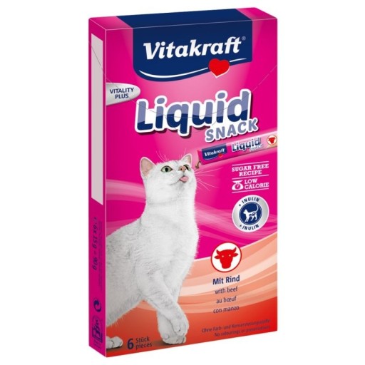 Vitakraft Cat Liquid Snack z wołowiną 6szt.