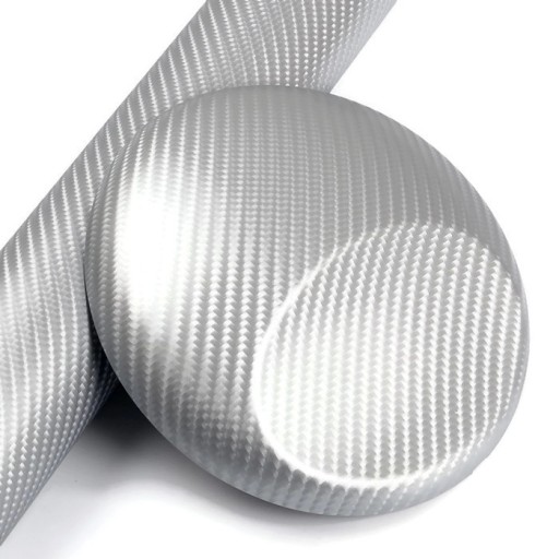 FOLIA OKLEINA CARBON POŁYSK 4D SREBRNA 152 x 50 cm