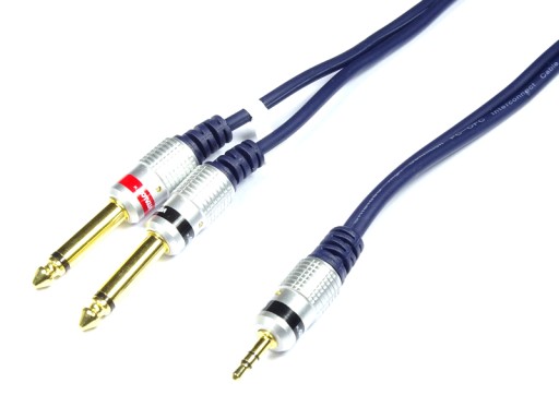 Przyłącze JACK 3,5mm STEREO na 2xJACK 6,3MONO 5m