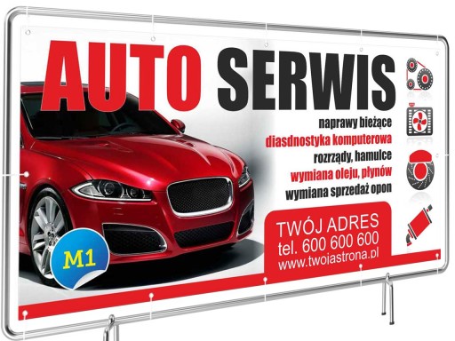 GOTOWE PROJEKTY Baner reklamowy 2mx1m AUTO SERWIS