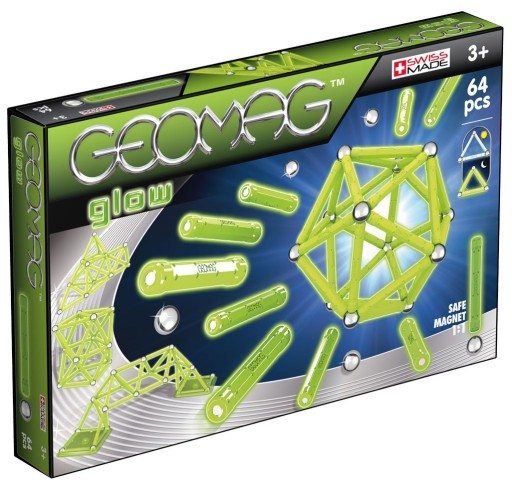 GEOMAG GLOW klocki magnetyczne 64 elementy GEO-336