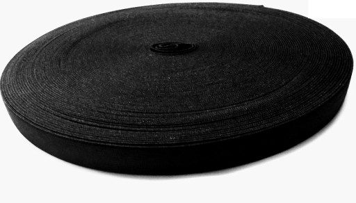 GUMA DZIANA CZARNA elastyczna PŁASKA 20mm - 25m