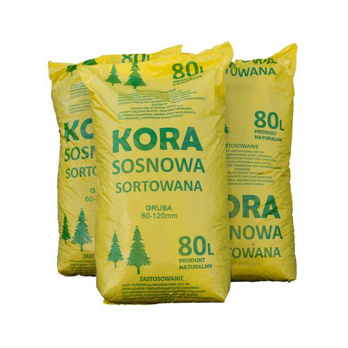 Gruba Kora Sosnowa SORTOWANA 3 worki x 80L KOR-PAK