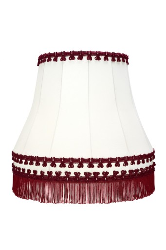 Abażur Retro Dworski Ecru/Bordo 25x42x33 cm