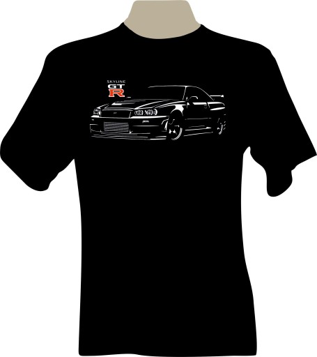 KOSZULKA T-shirt nadrukiem Nissan Skyline R34 GTR