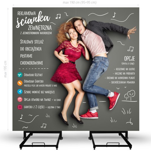Ścianka reklamowa zewnętrzna podstawa na płyty