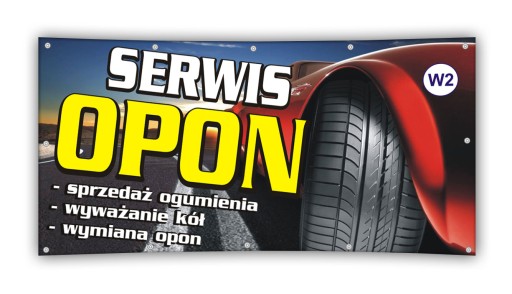 REKLAMA BANER Gotowe Wzory -OPONY serwis 2m/1m
